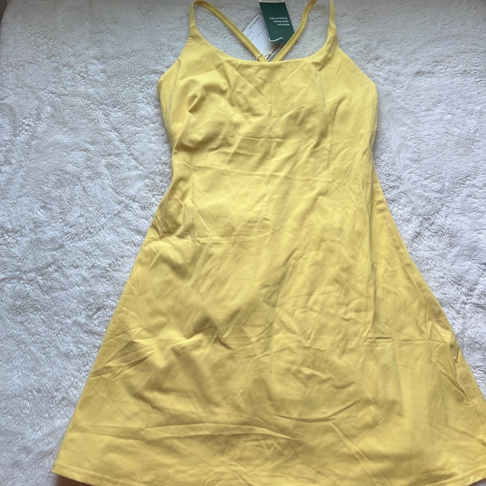 Halara Everyday Activity Dress Yellow Crossback Athletic Tennis Dress Small Long - Picture 4 of 14